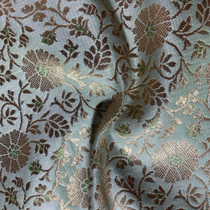 Mint Green Banarasi Brocade Fabric
