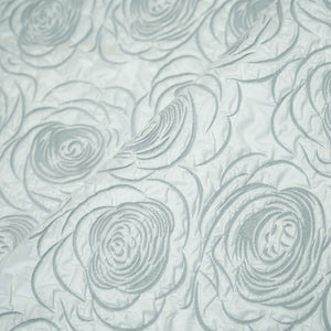 White & Black Floral Print Satin AFC-11186