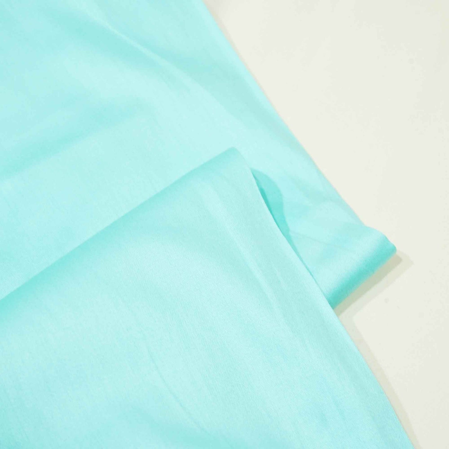 Aqua Blue Solid Cotton Satin MSMR-11236