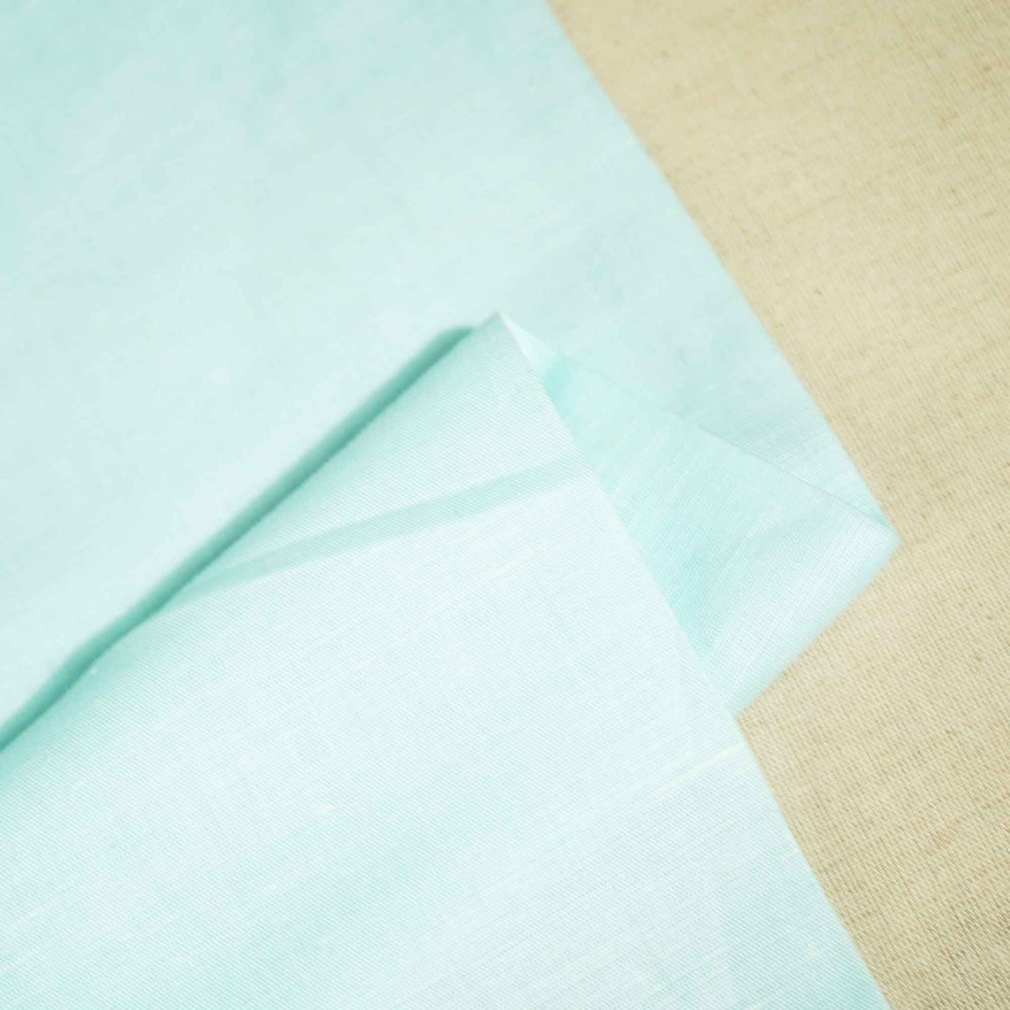 Aqua Blue Solid Cotton Linen MKT-12213