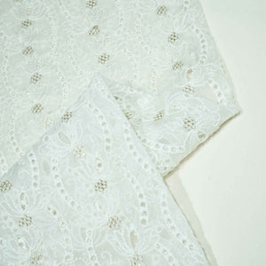 White Floral Sequence Embroidery Organza JD-12255