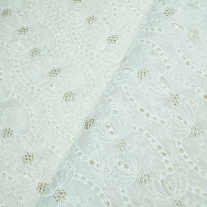 White Floral Sequence Embroidery Organza JD-12255