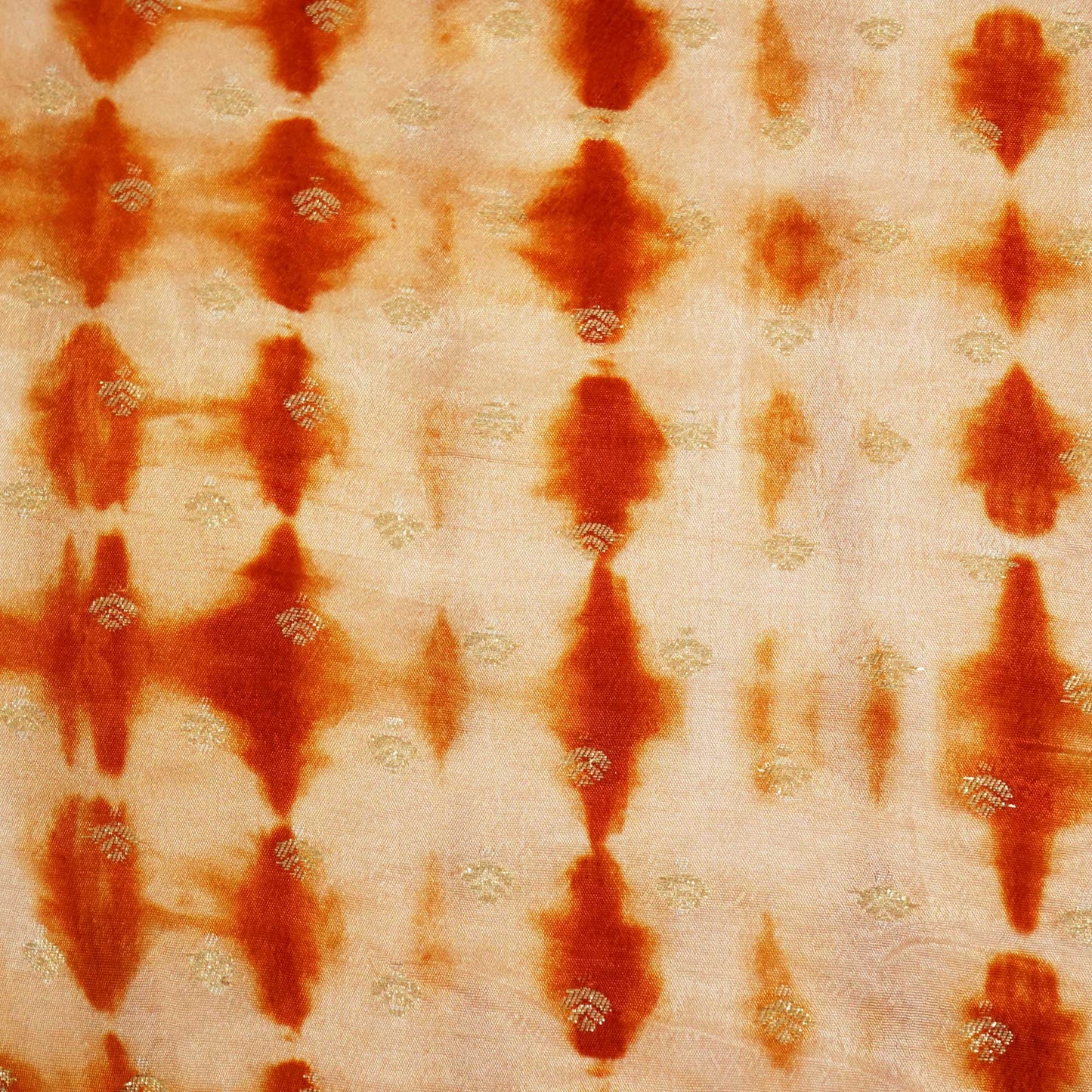 Peach Pink & Orange Shibhori Print Russian Jacquard BJ-12810