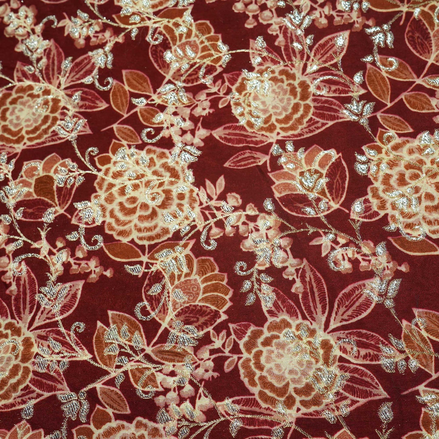 Pink & Multicolor Floral Dola Silk Jacquard BJ-12971