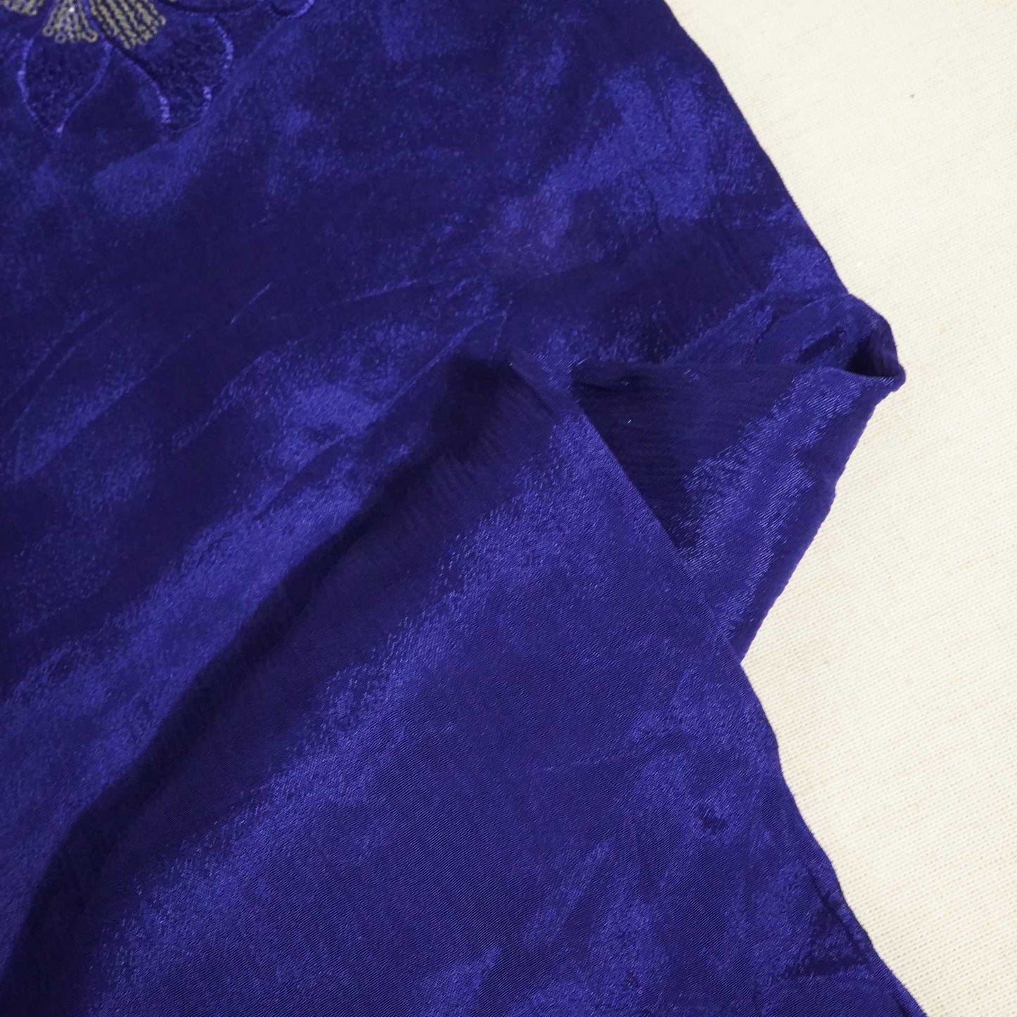 Dark Blue Floral Sequence Embroidery Chinnon VF-13072