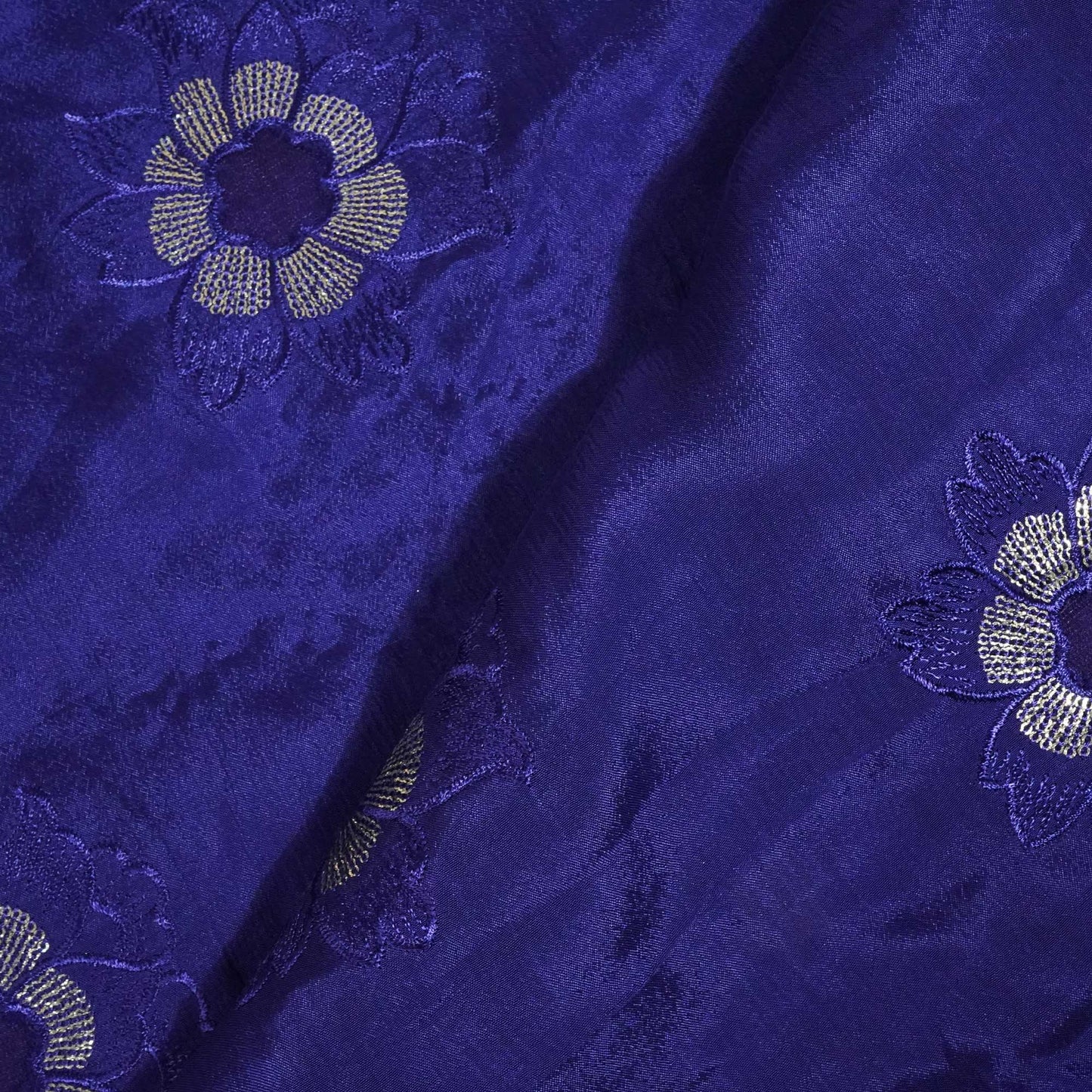 Dark Blue Floral Sequence Embroidery Chinnon VF-13072