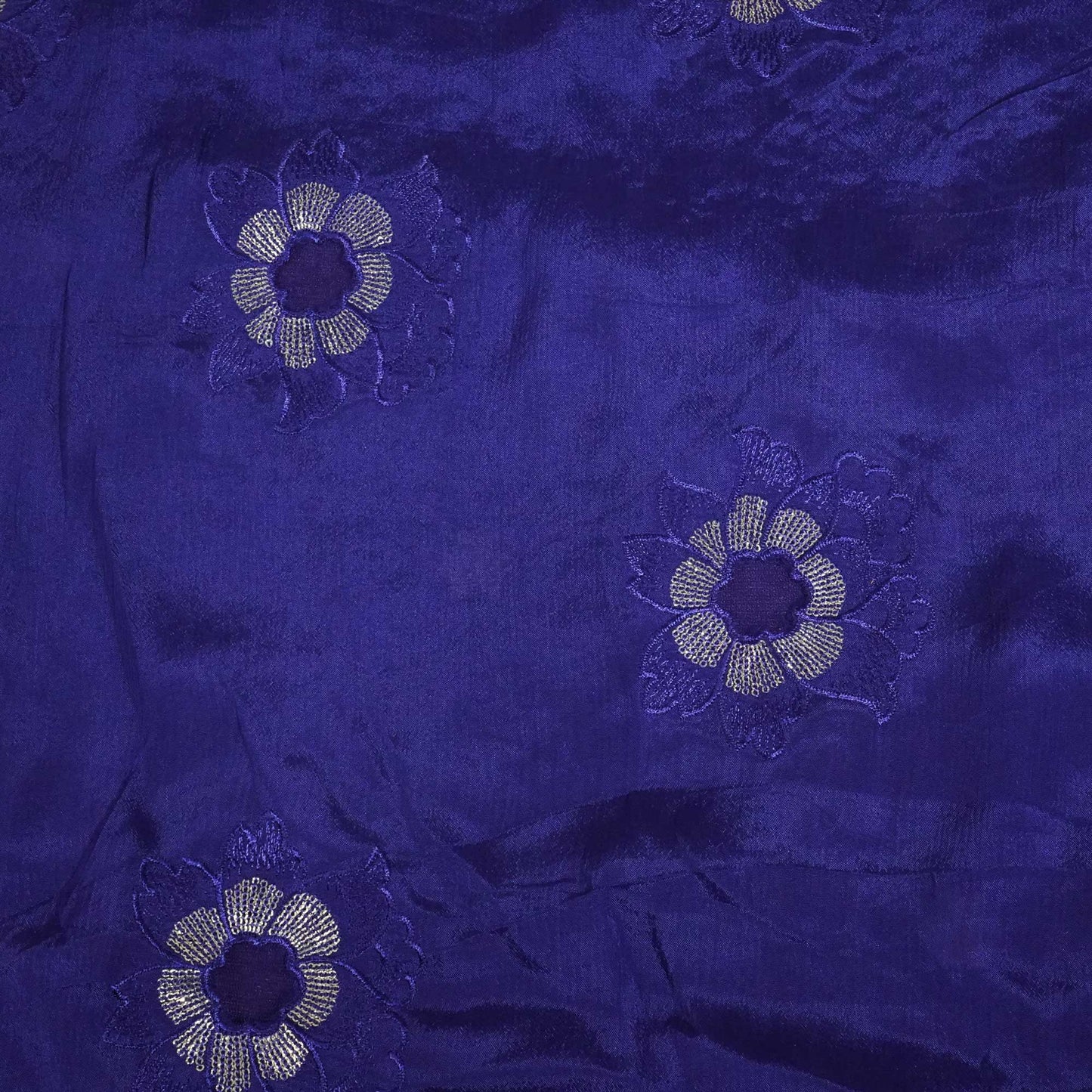 Dark Blue Floral Sequence Embroidery Chinnon VF-13072