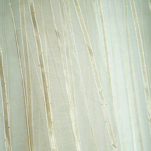 White & Gold Stripe With Lurex Sequence Embroidery Organza ASM-13145