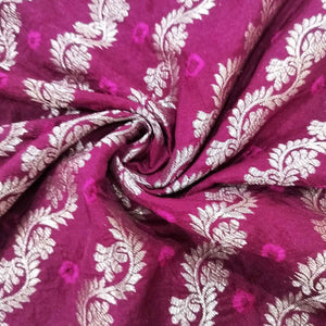 Purple Zari bandhej Jacquard Silk NH-13361