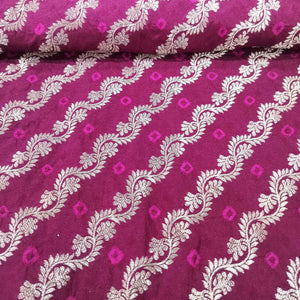 Purple Zari bandhej Jacquard Silk NH-13361