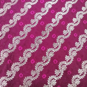Purple Zari bandhej Jacquard Silk NH-13361