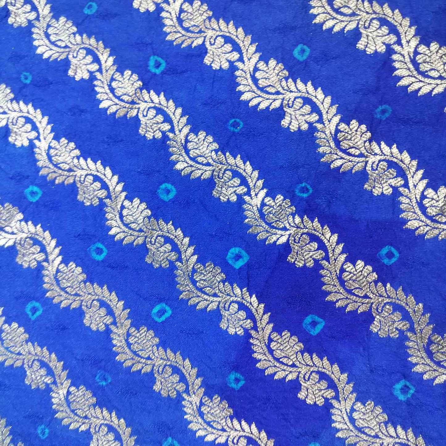 Blue Zari bandhej Jacquard Silk NH-13362