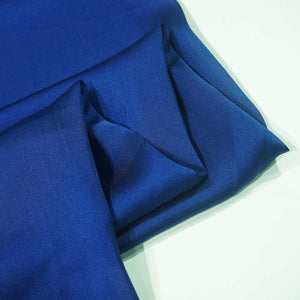 Navy Blue Solid Georgette Satin SVF-13375