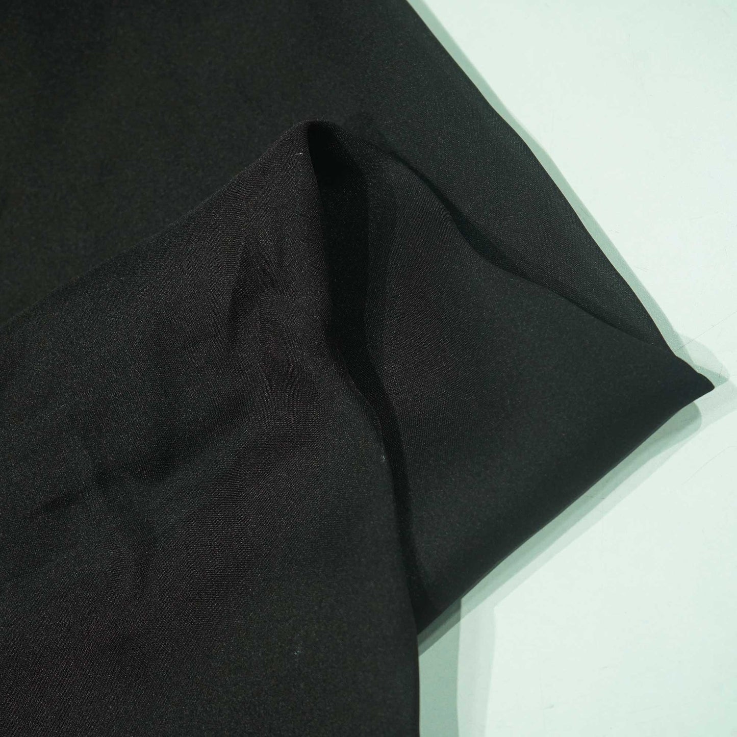 Black Solid Georgette Satin SVF-13379