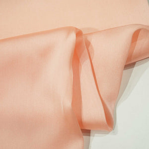 Peach Pink Solid Georgette Satin SVF-13386