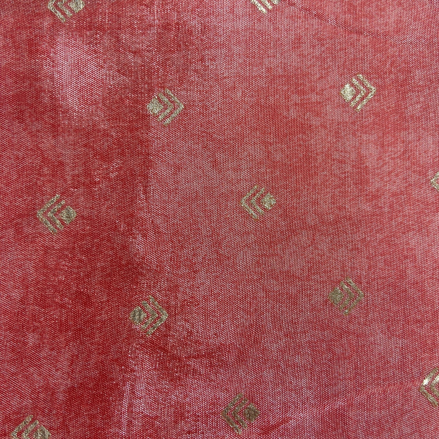 Cream Brown Floral Print Zari Organza Fabric