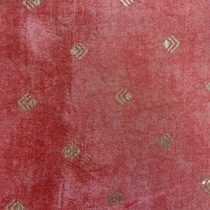 Cream Brown Floral Print Zari Organza Fabric