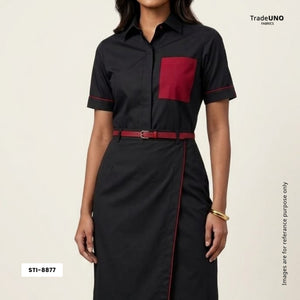 Black Solid Poplin Fabric STI-8877 - TradeUNO
