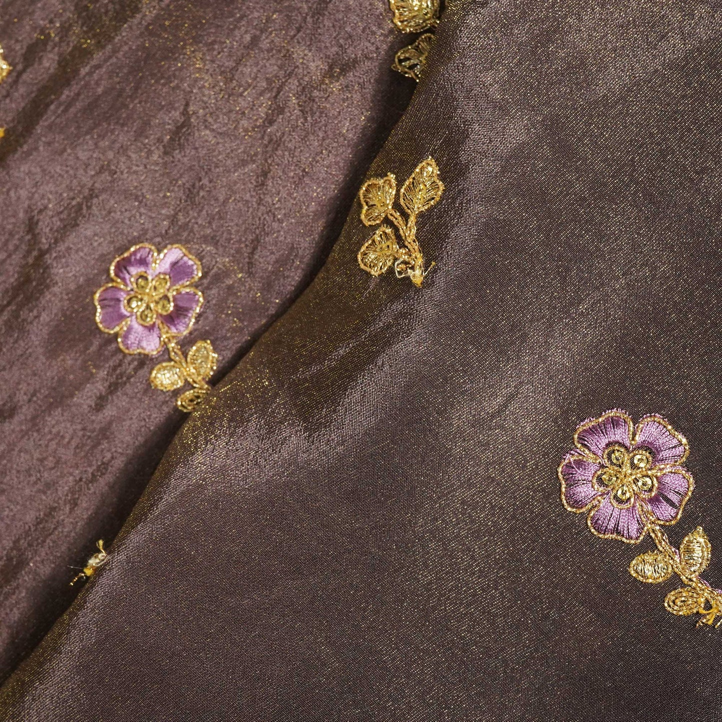 Purple Floral Buta Zari Embroidery Tissue Organza JD-14467