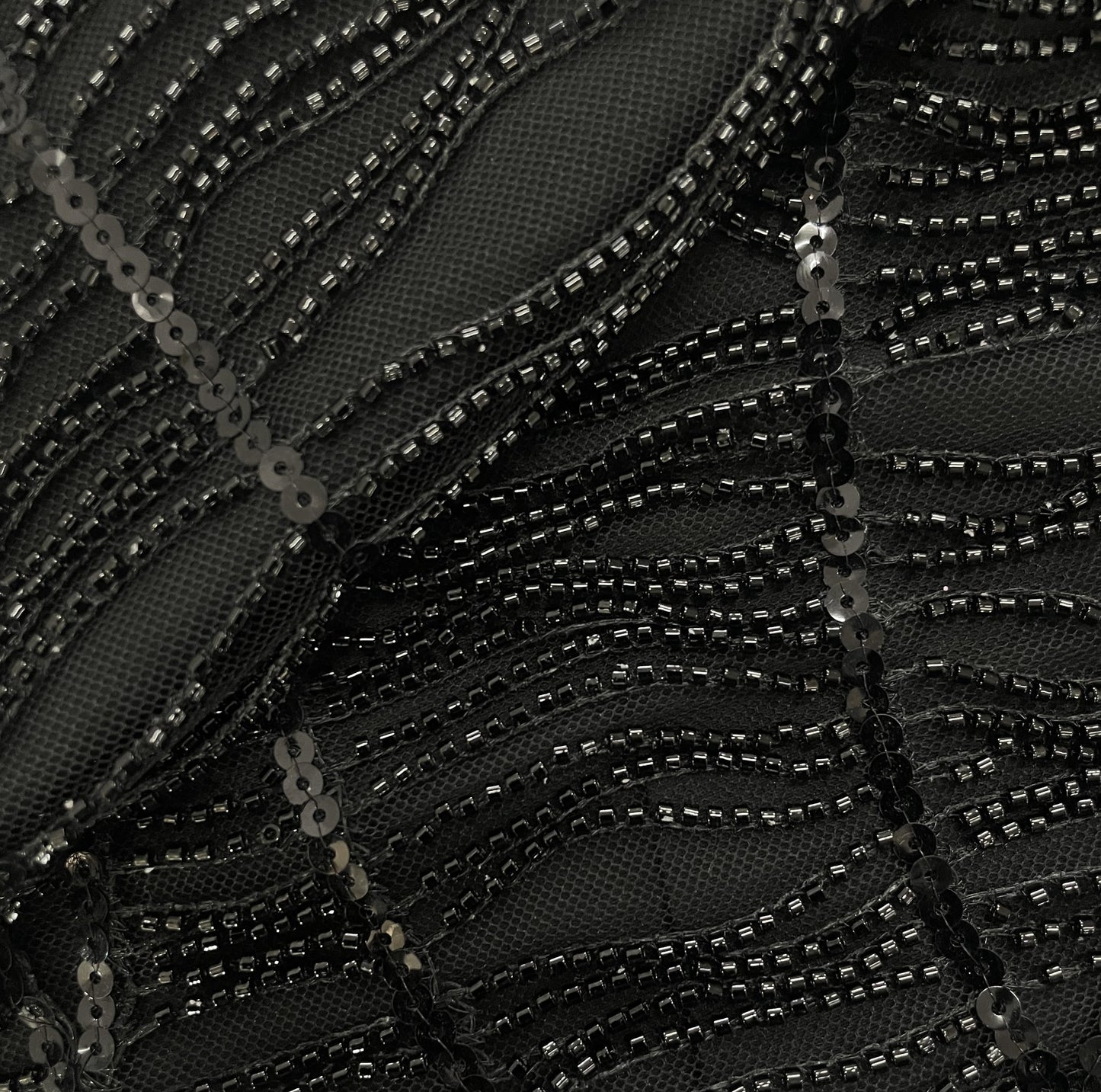 Black imported Cut Dana Handcrafted Embroidery Net 15122