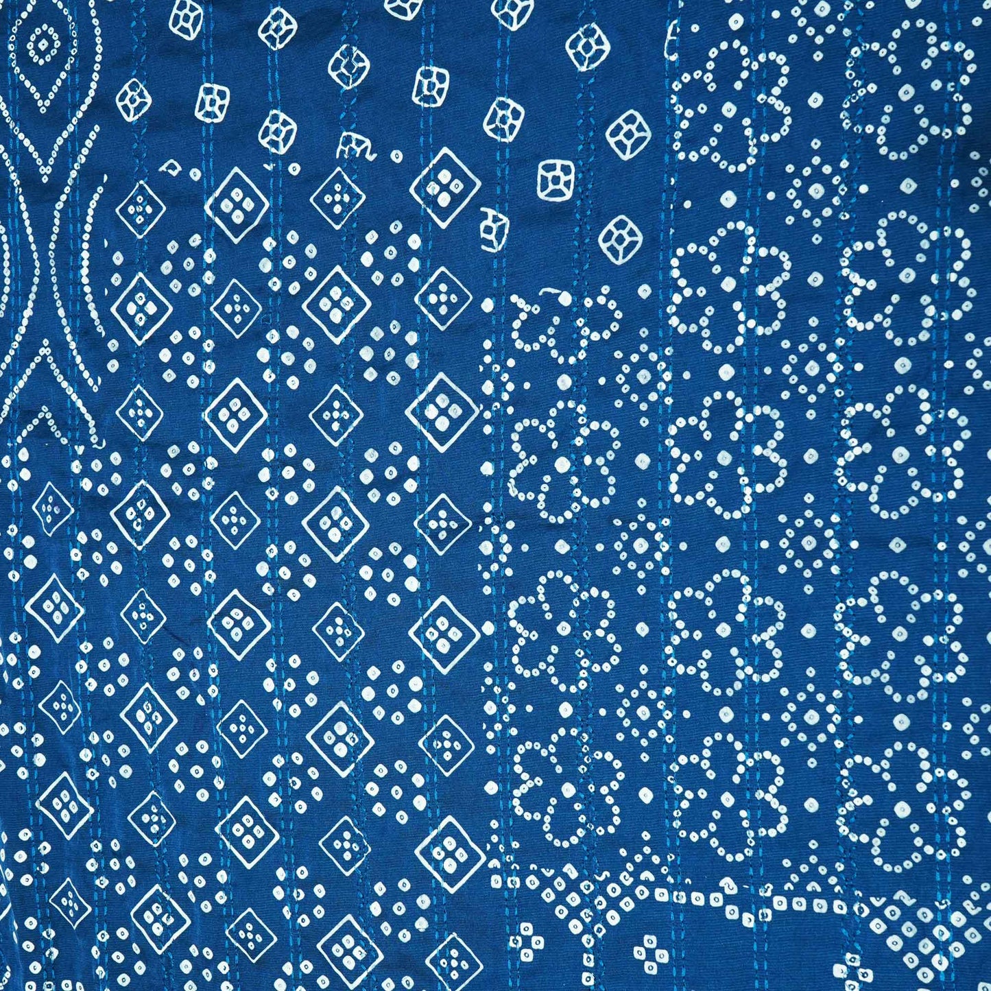 Teal Blue Bandhani Embroidery Mini Silk VC-15416