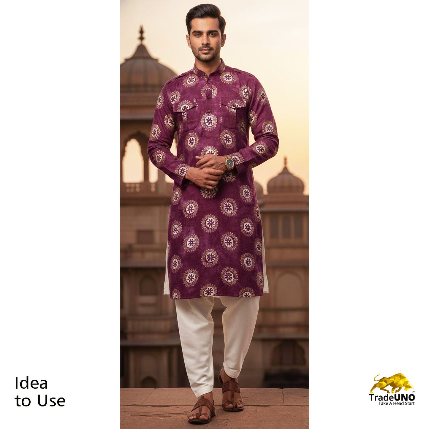 Purple Buti Batik Foil Print Chanderi Fabric 15514