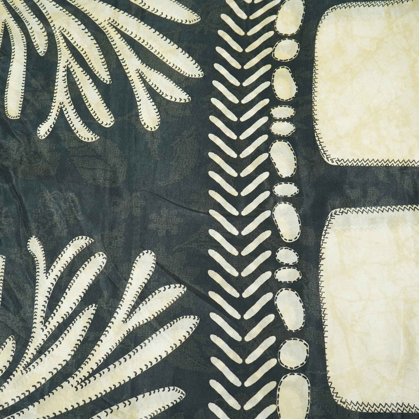 Black Stripes Print Bemberg Gajji Silk GT-15566