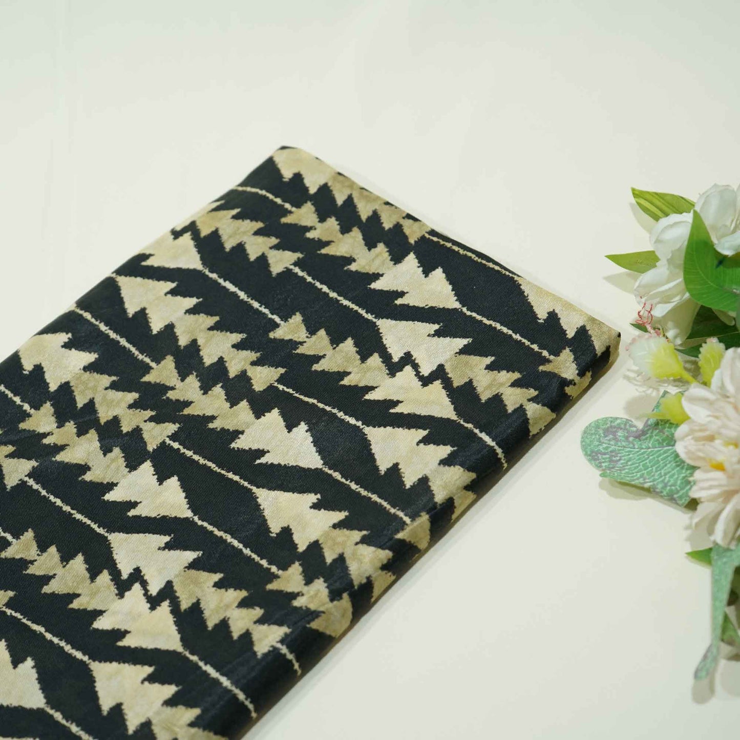 Black Abstract Print Bemberg Gajji Silk GT-15567