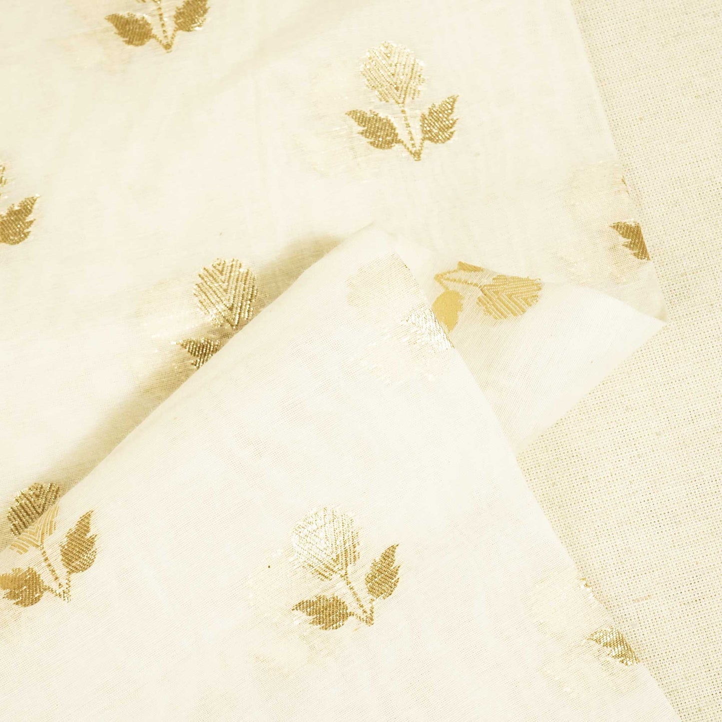 Off White Buti Zari Dyeable Chanderi KRE-15620