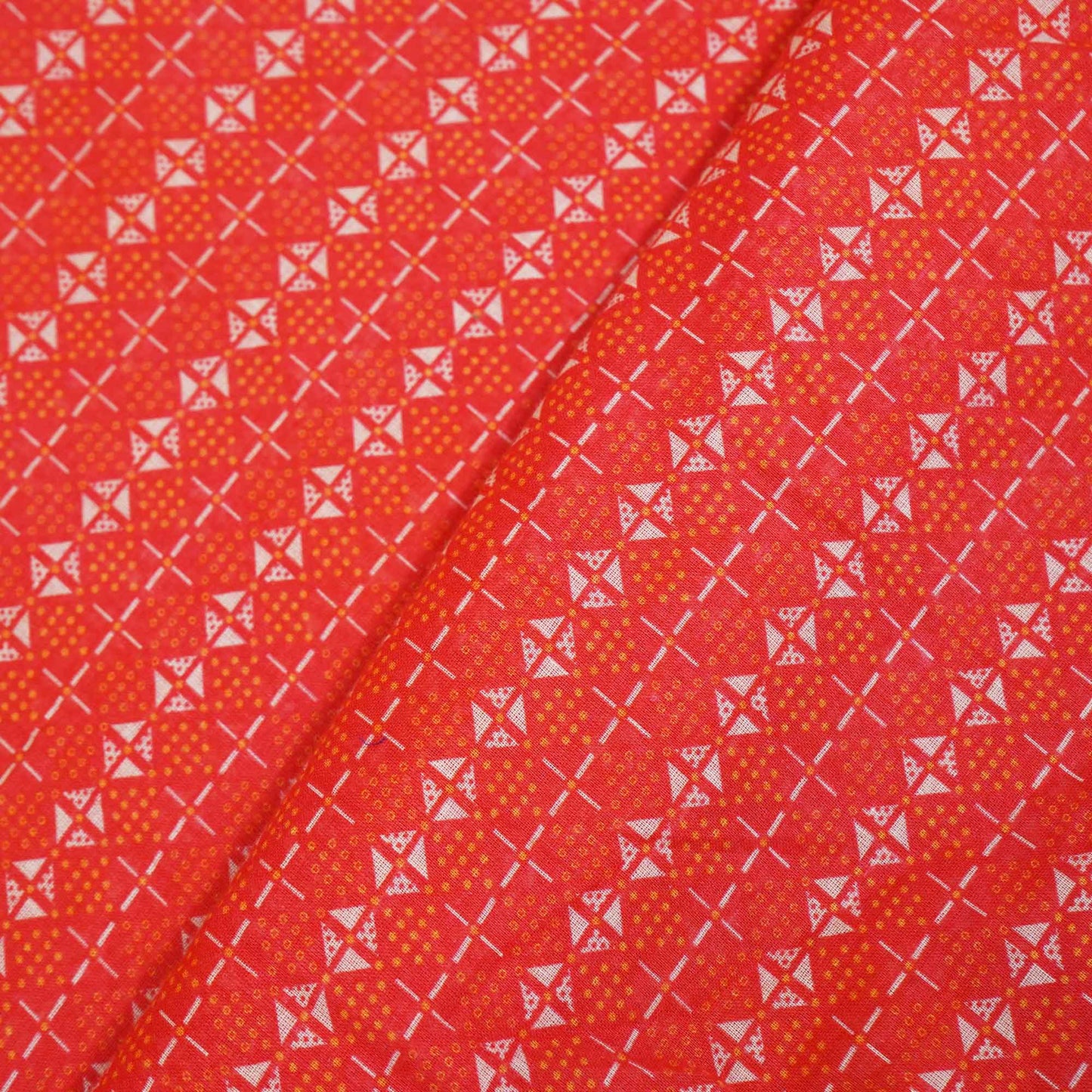 Pink Geometrical Print Cotton Mulmul GT-15652