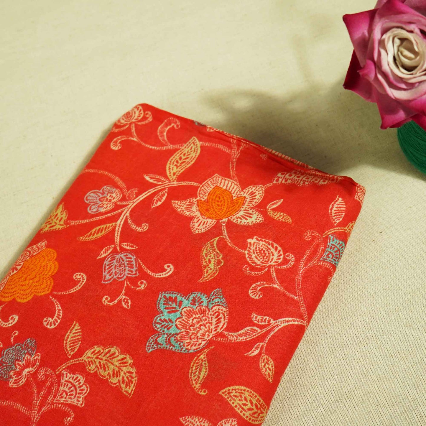 Pink Madhubani Print Cotton Mulmul GT-15666