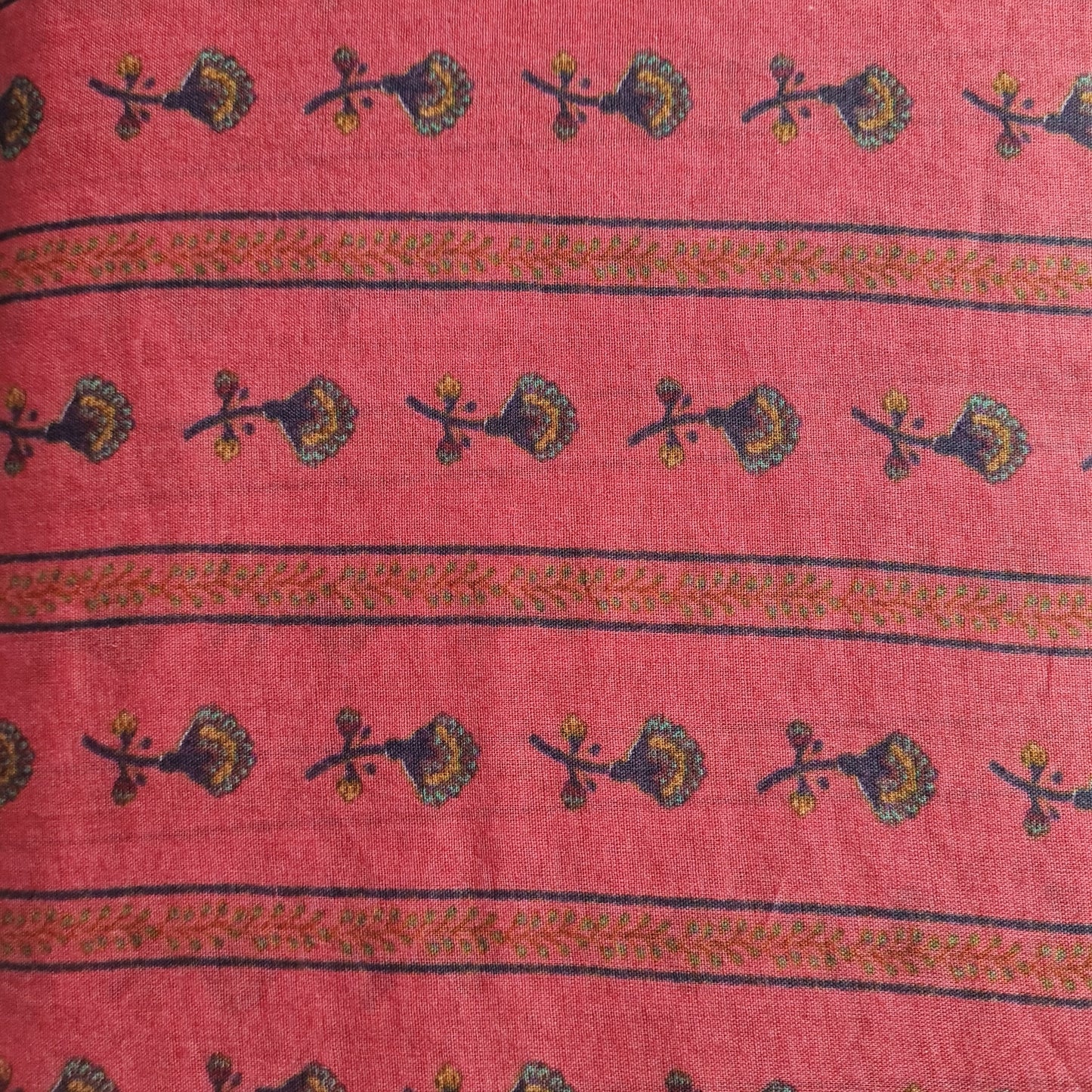 Premium Pink Traditional Print Cotton Mulmul Fabric