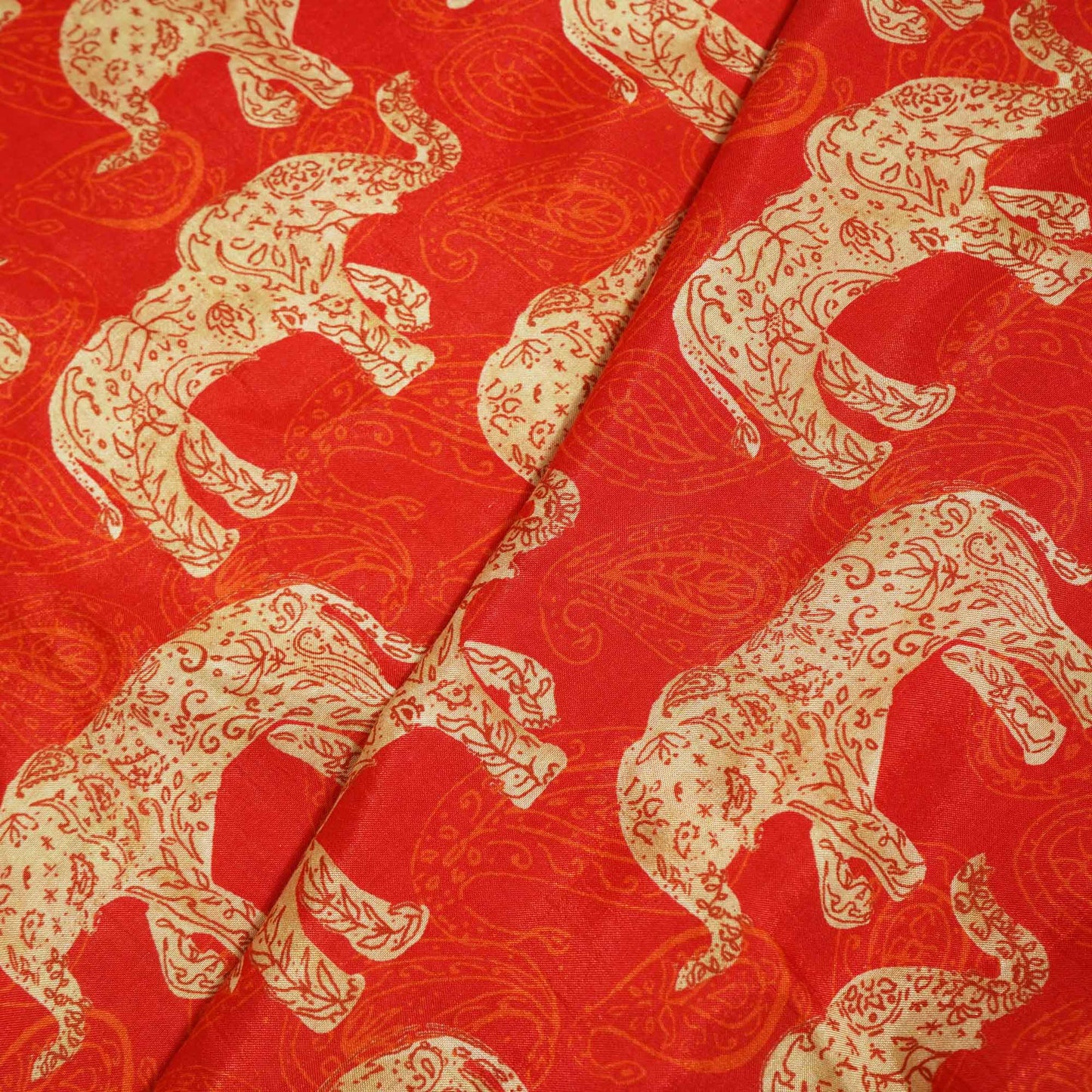 Red Pichwai Border Print Muslin SSF-15721