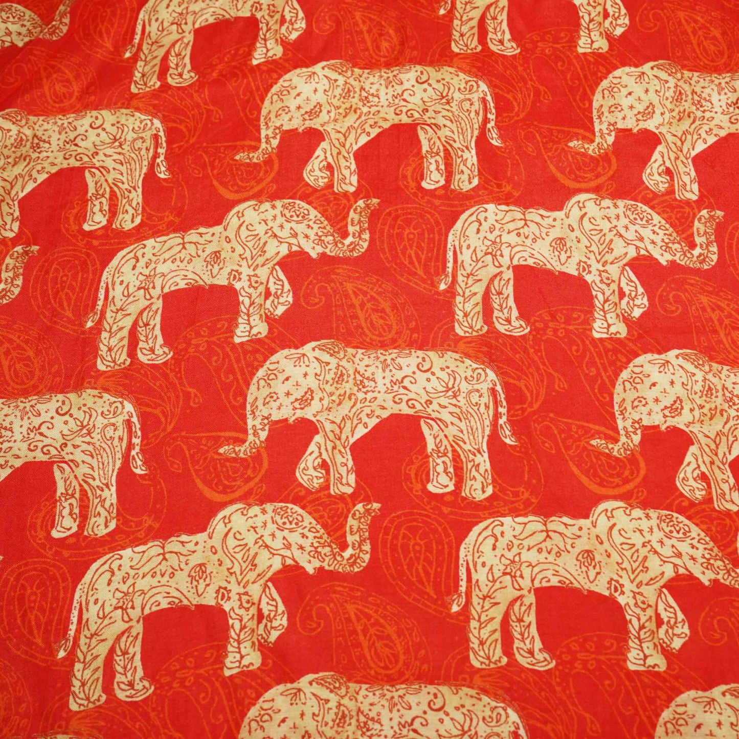Red Pichwai Border Print Muslin SSF-15721