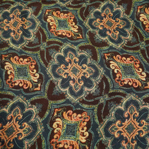 Blue Multicolor Traditional Border Print Muslin SSF-15726