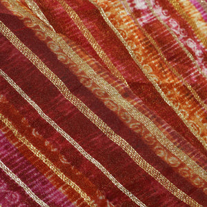 Red Multicolor Stripes Vuscose Tissue NE-15903