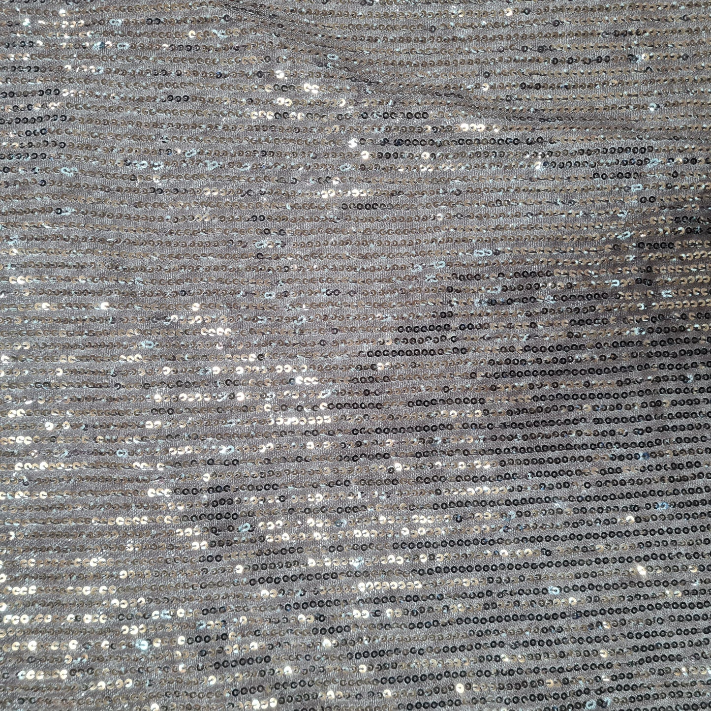 Brown Ombre Sequins Embroidery Power Net Fabric