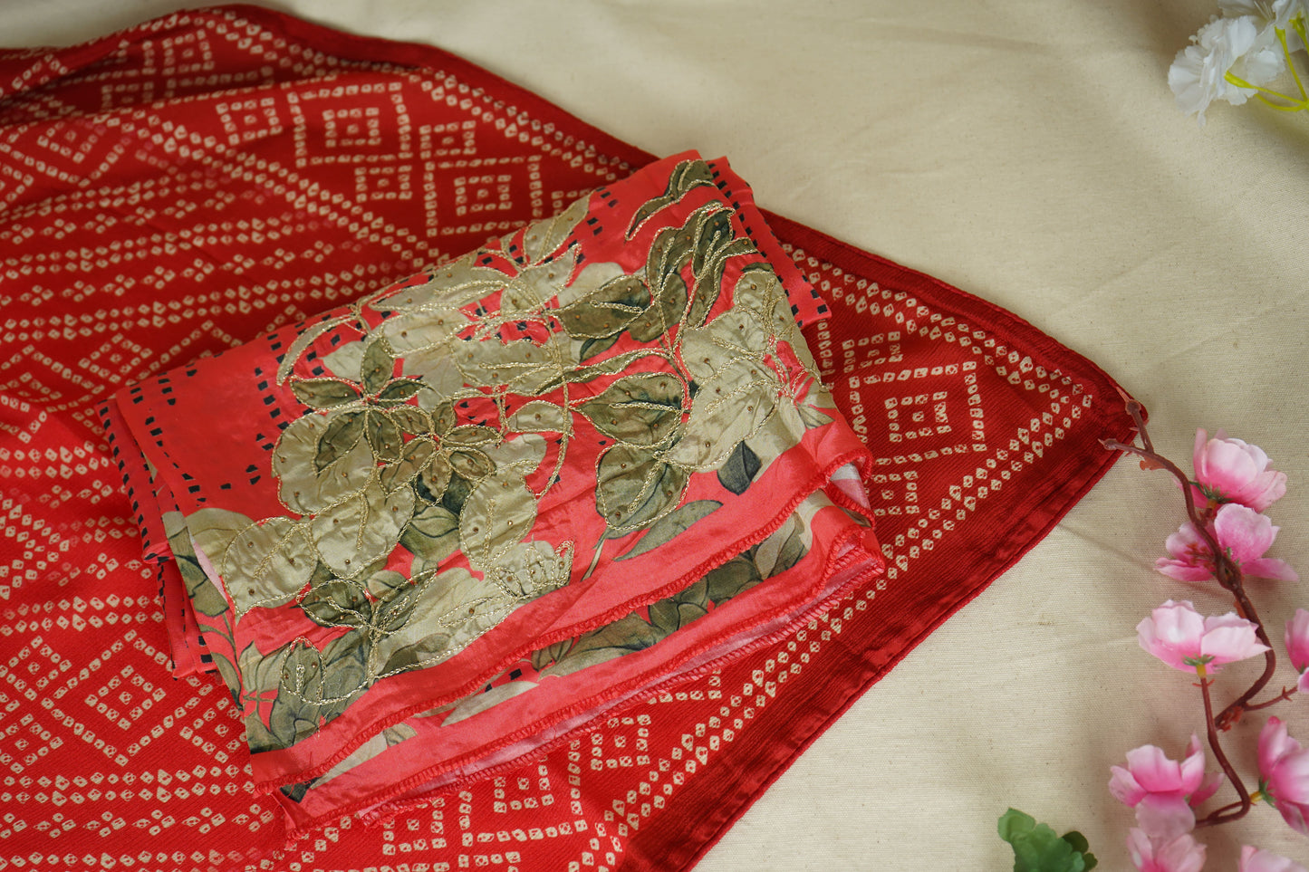 Pink Zari Thread Embroidery Crepe Suit Set With Dupatta