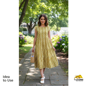 Lemon Yellow Print Cotton 16107 - TradeUNO
