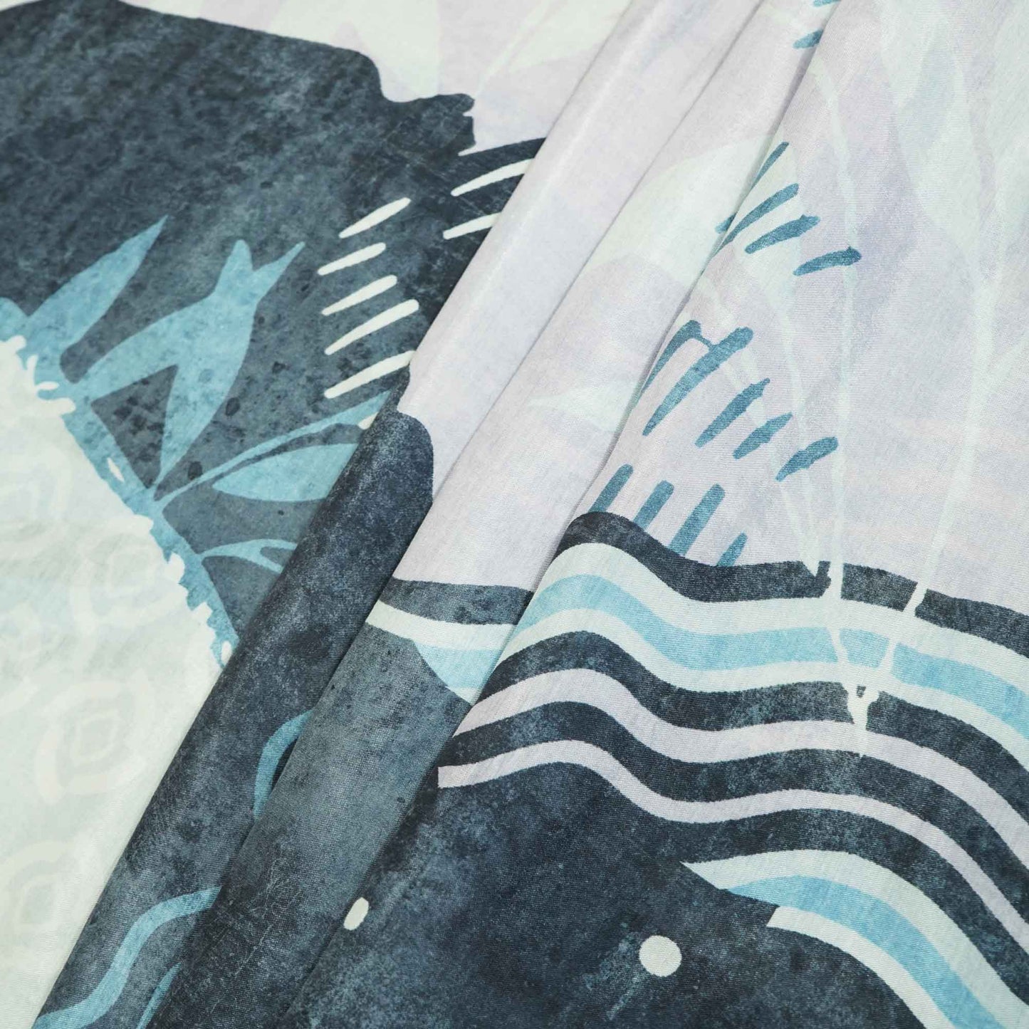 Blue Abstract Print Muslin SSF-16180