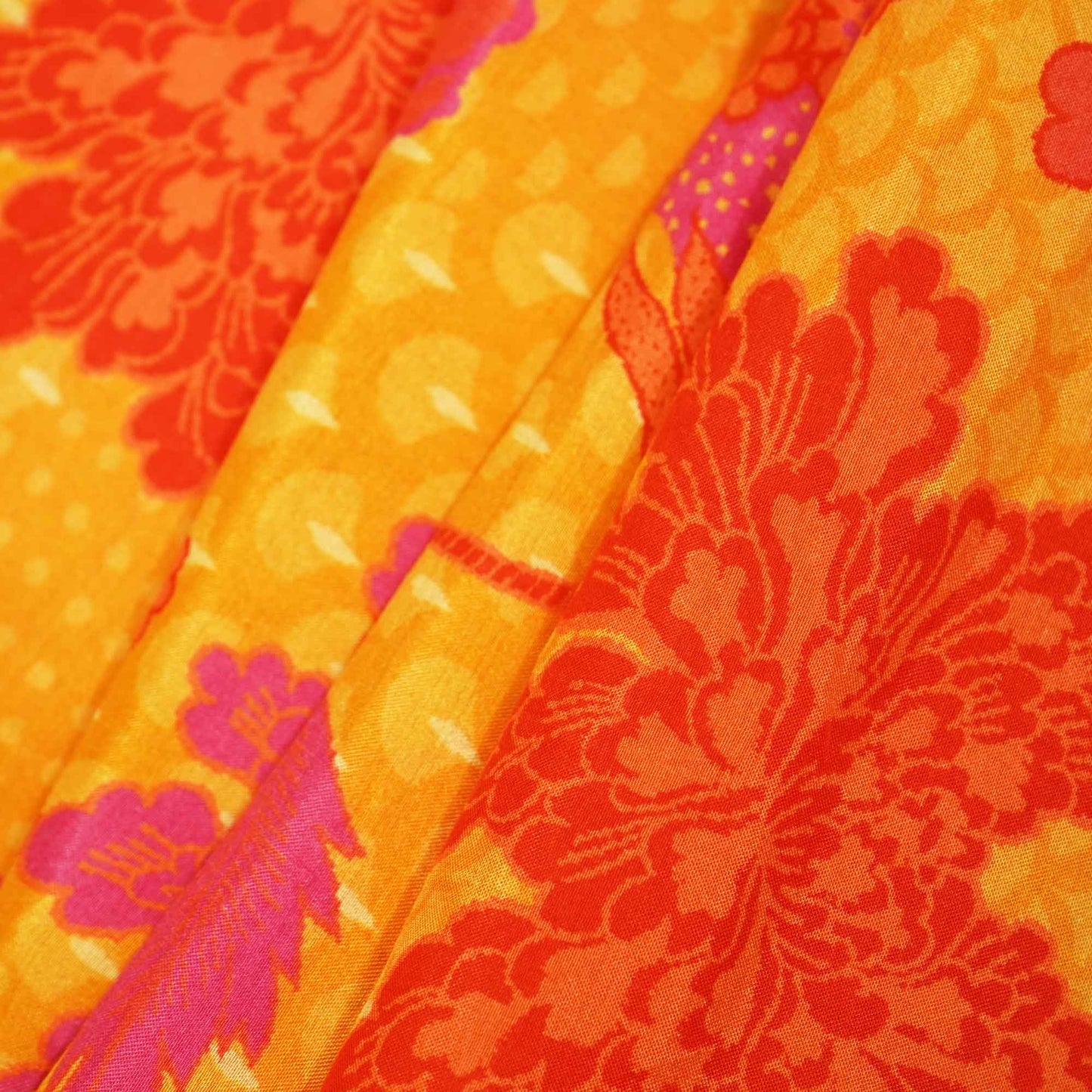 Mustard Yellow Flower Print Muslin SSF-16186