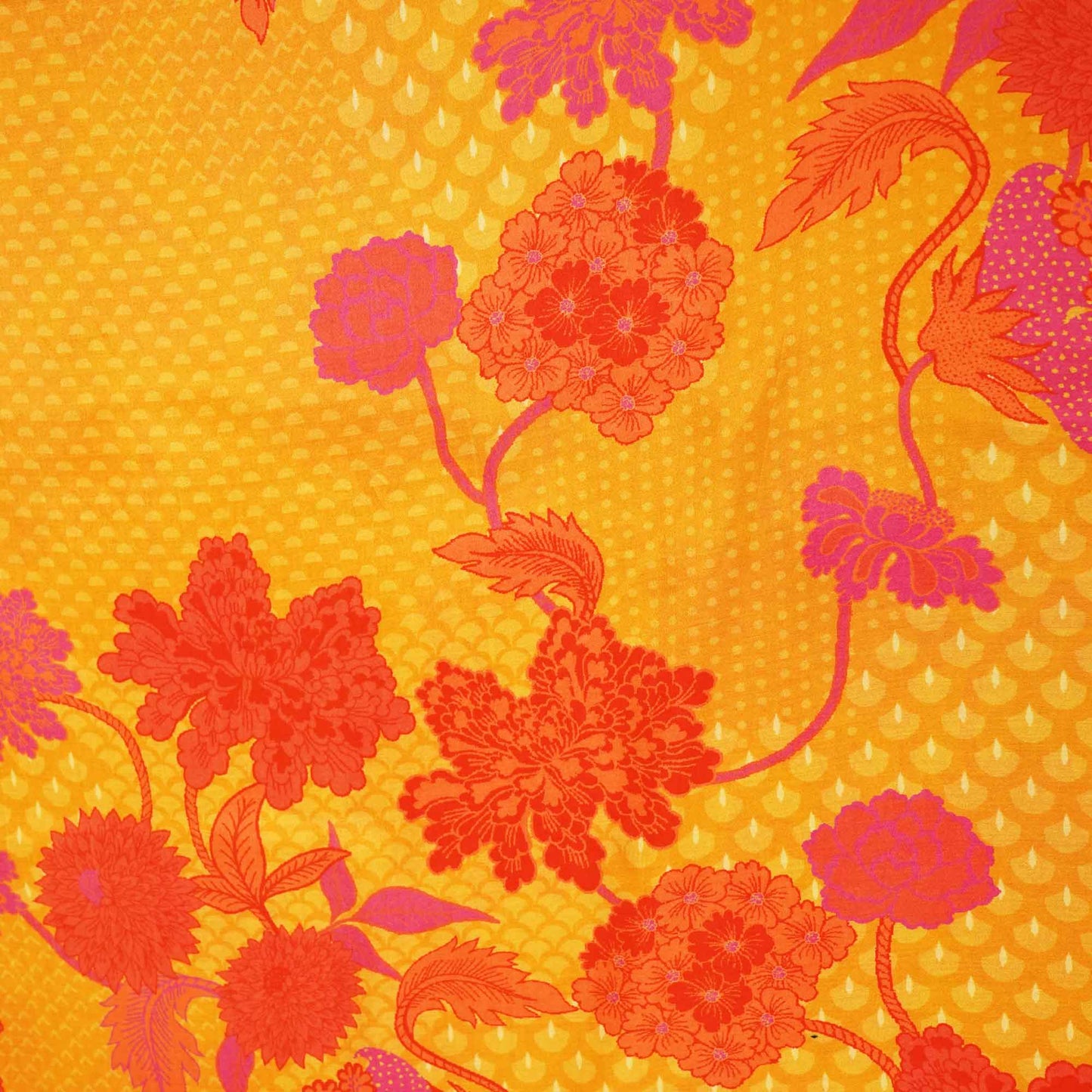 Mustard Yellow Flower Print Muslin SSF-16186