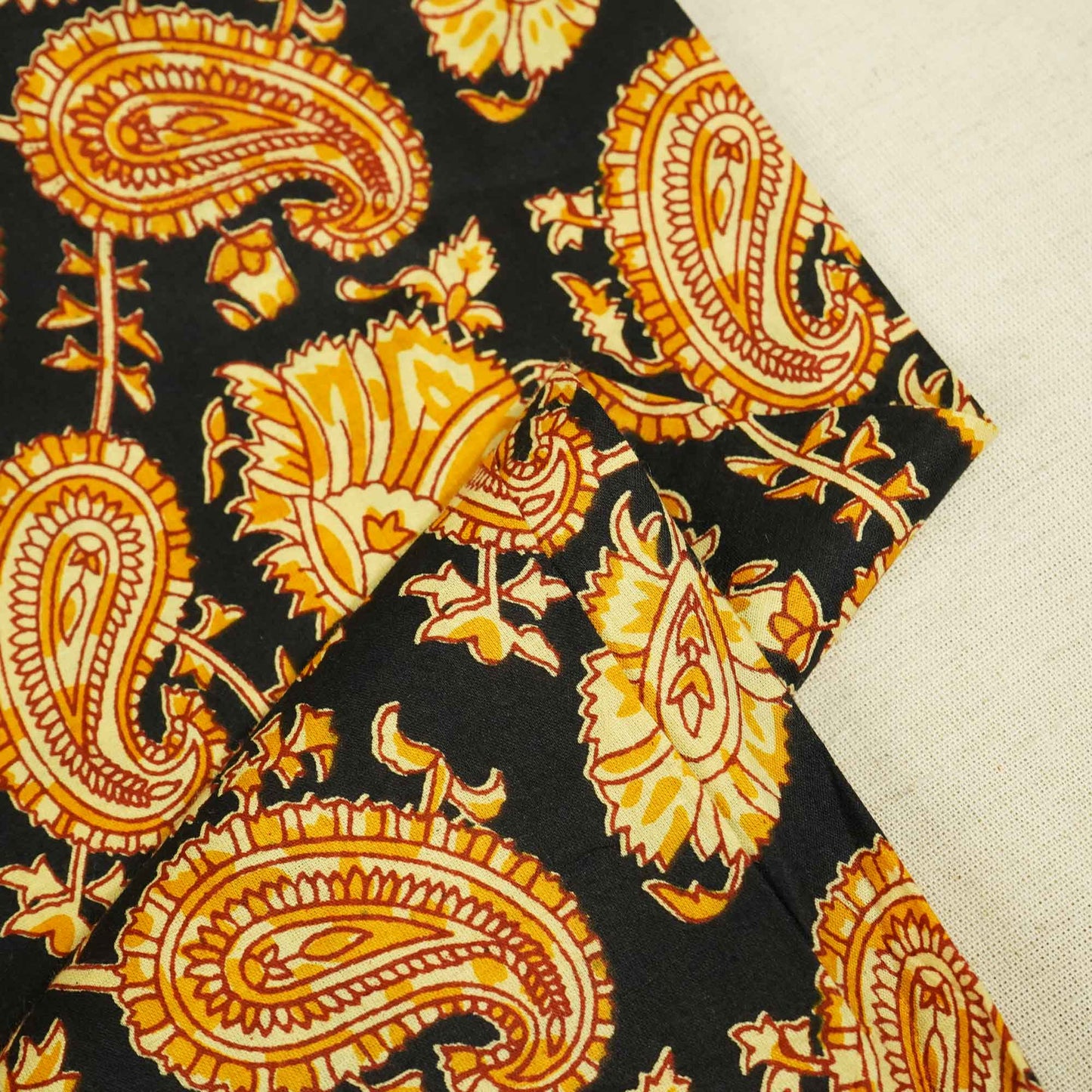Black Paisley Print Cotton SGF-16233