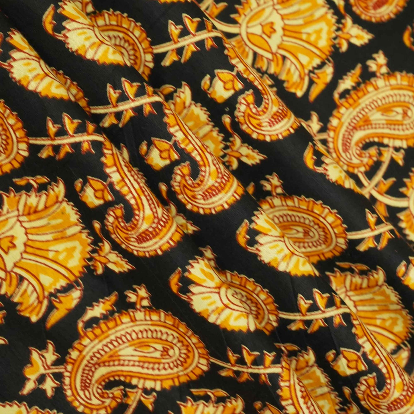Black Paisley Print Cotton SGF-16233