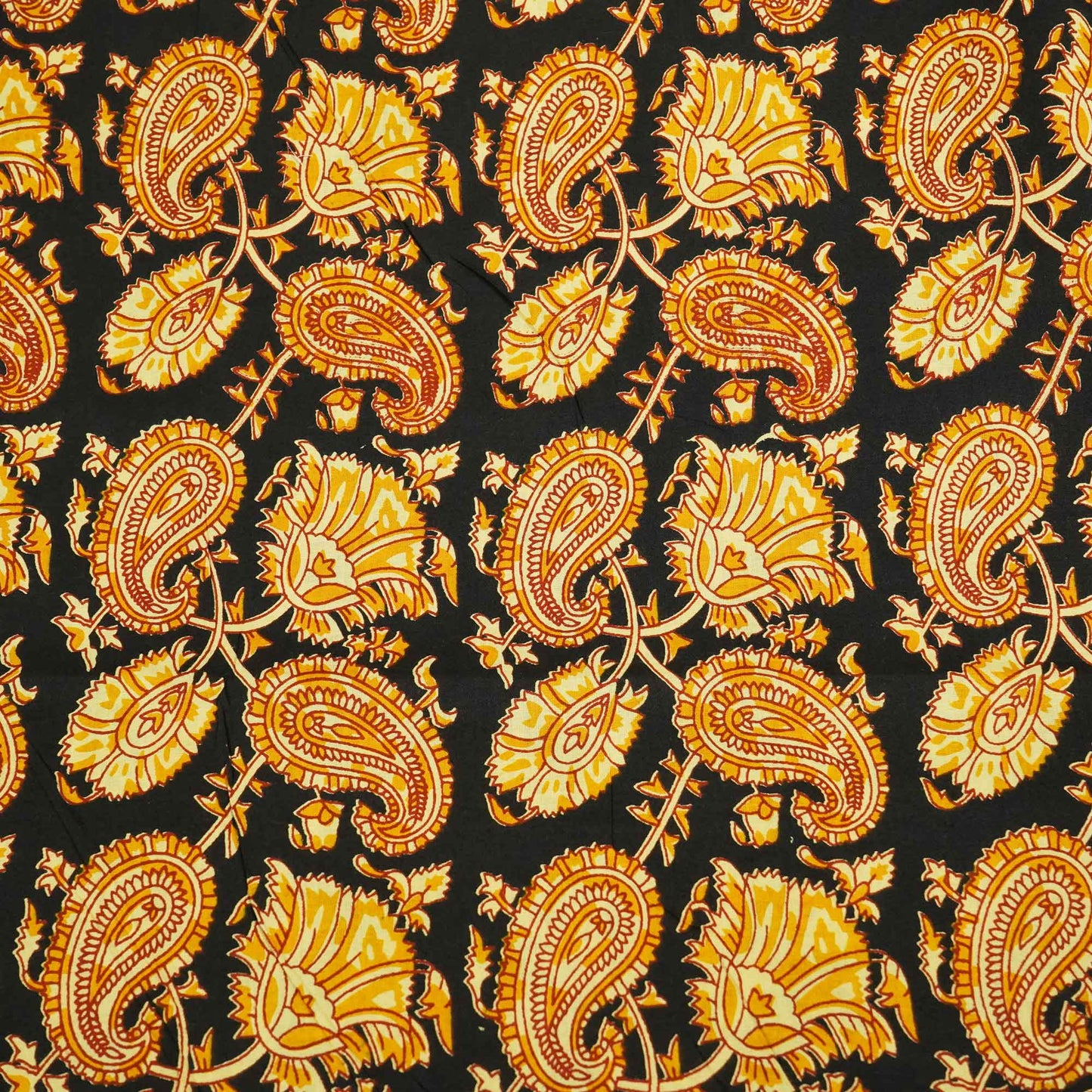 Black Paisley Print Cotton SGF-16233
