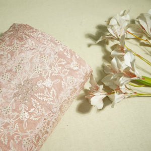 Pink Floral Sequins Dyeable Tissue SF-16258