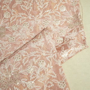 Pink Floral Sequins Dyeable Tissue SF-16258