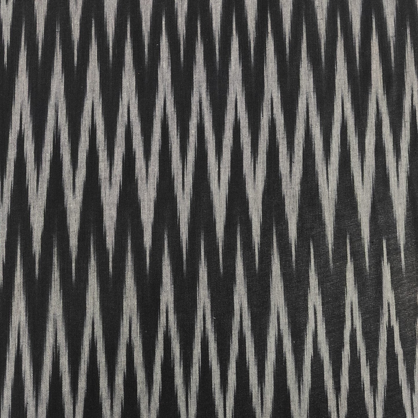 Black Grey Ikkat Print Cotton Fabric