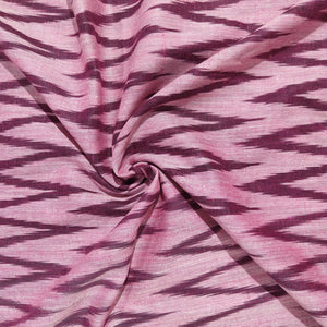 Pink Maroon Ikkat Print Cotton Fabric 16339