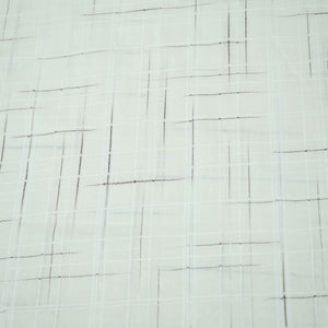 OffWhite Brown Check Dobby Embroidery Dyeable Cotton DE-16404